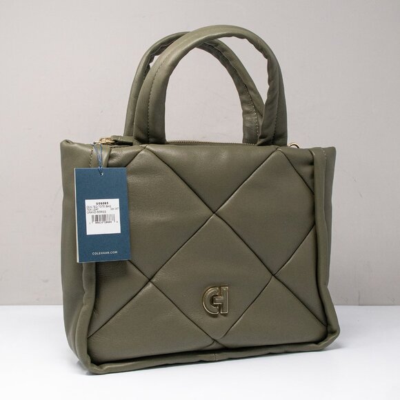 Cole Haan Grand Series Quilted Tote Bag Tea Leaf Green Leather - Picture 10 of 11